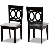 Lenoir Dining Chair in Gray Fabric & Espresso Finish (Set of 2)