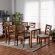 Lanier 7 Piece Dining Set in Gray Fabric & Walnut Finish