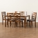 Lanier 7 Piece Dining Set in Gray Fabric & Walnut Finish