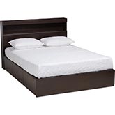 Blaine Queen Platform Storage Bed in Dark Brown Wood