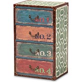 Amandine 4 Drawer Chest in Weathered Multicolor Finish Wood