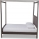 Natasha King Platform Canopy Bed in Gray Fabric & Gray Oak Finish