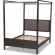 Natasha King Platform Canopy Bed in Gray Fabric & Gray Oak Finish