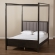 Natasha King Platform Canopy Bed in Gray Fabric & Gray Oak Finish