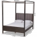 Natasha King Platform Canopy Bed in Gray Fabric & Gray Oak Finish