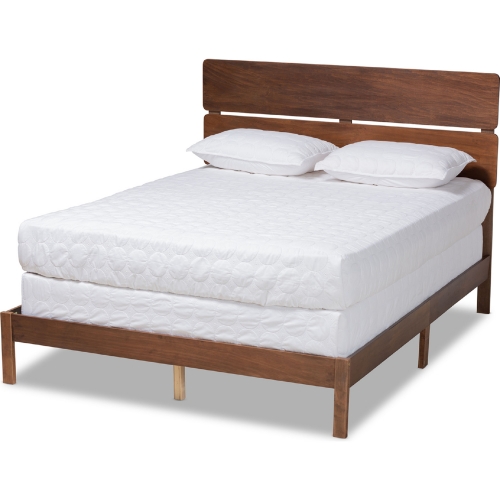 Anthony Queen Panel Bed in Walnut Brown Wood