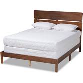 Anthony King Panel Bed in Walnut Brown Wood