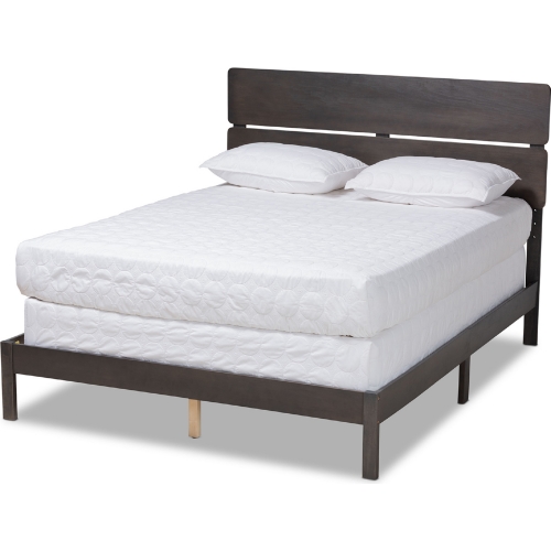 Anthony King Panel Bed in Dark Gray Oak Finish Wood