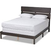 Anthony Full Panel Bed in Dark Gray Oak Finish Wood
