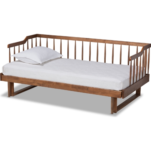 Muriel Expandable Twin to King Spindle Daybed in Walnut Finish