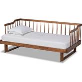 Muriel Expandable Twin to King Spindle Daybed in Walnut Finish
