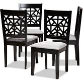Jackson Dining Chair in Gray Fabric & Espresso Finish (Set of 4)
