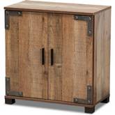 Cyrille 2 Door Shoe Cabinet in Rustic Brown Finish