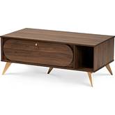 Edel Coffee Table in Walnut Finish & Gold