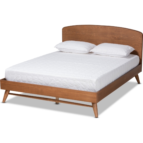 Keagan Full Platform Bed in Walnut Brown Wood