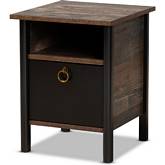 Vaughan Nightstand in Brown & Black Finish Wood