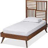 Gemma Twin Platform Bed in Walnut Finish Wood