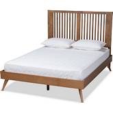 Takeo Full Platform Bed in Ash Walnut Finish Wood