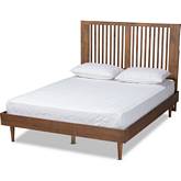 Kioshi King Platform Bed in Ash Walnut Finish Wood