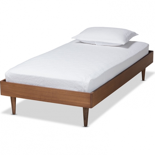 Rina Twin Platform Bed in Ash Walnut Finish