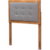 Sarine Twin Headboard in Tufted Dark Gray Fabric & Walnut Finish