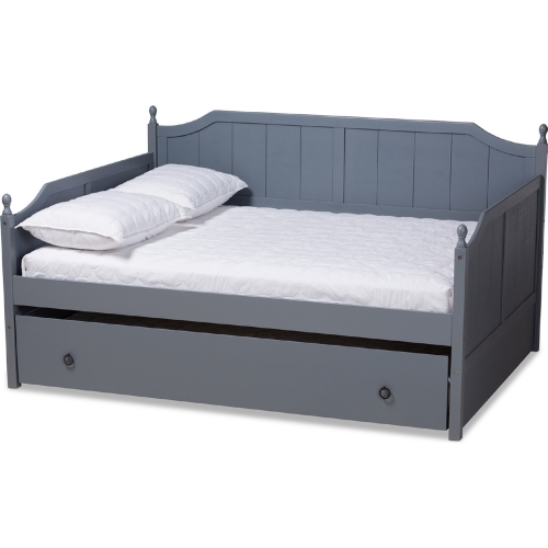 Millie Full Daybed with Twin Trundle in Cottage Gray Wood