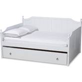 Millie Full Daybed with Twin Trundle in Cottage White Wood