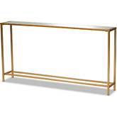 Alessa Console Table in Mirrored Glass & Gold Metal