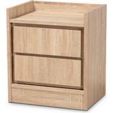 Hale 1 Door Nightstand in Oak Finish Wood