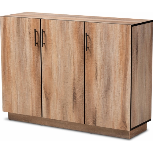 Patton 3 Door Sideboard Buffet in Natural Oak Finish Wood
