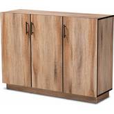 Patton 3 Door Sideboard Buffet in Natural Oak Finish Wood