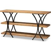 Terrell Console Table in Wood & Black Metal