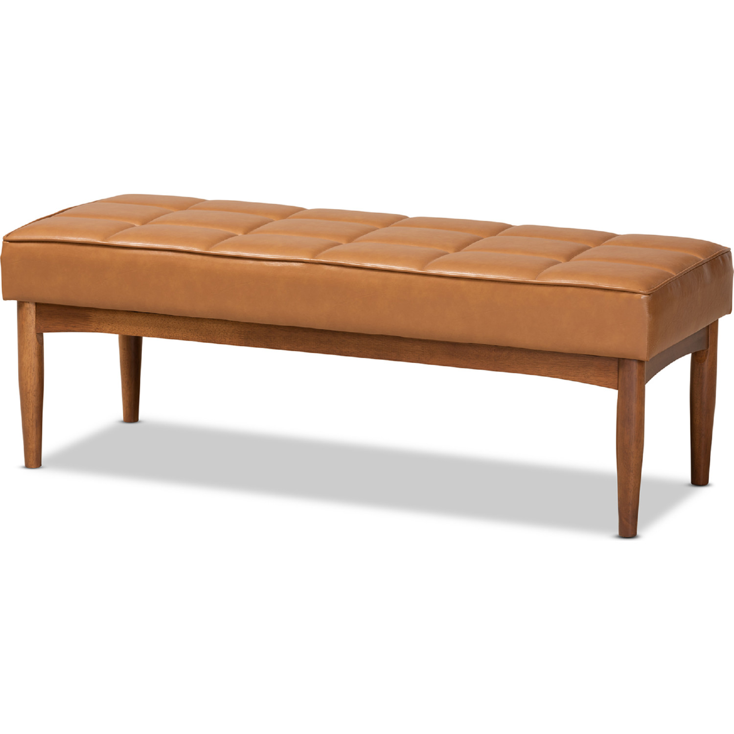 Baxton Studio Sanford Mid-Century Modern Dining Bench - Thumbnail 2