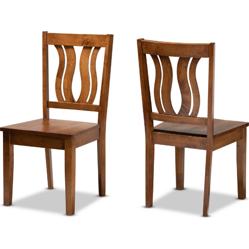 Fenton Dining Chair in Walnut Brown Finish (Set of 2)