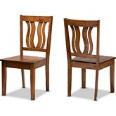 Fenton Dining Chair in Walnut Brown Finish (Set of 2)