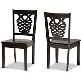 Gervais Dining Chair in Dark Brown Wood (Set of 2)