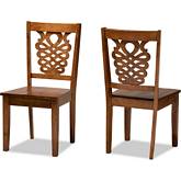 Gervais Dining Chair in Walnut Finish Wood (Set of 2)