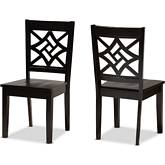 Nicolette Dining Chair in Dark Brown Wood (Set of 2)