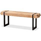 Henson Bench in Wood & Black Metal