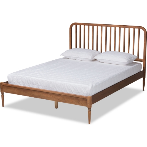 Neilan Full Platform Bed in Walnut Brown Wood