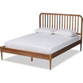 Neilan Full Platform Bed in Walnut Brown Wood