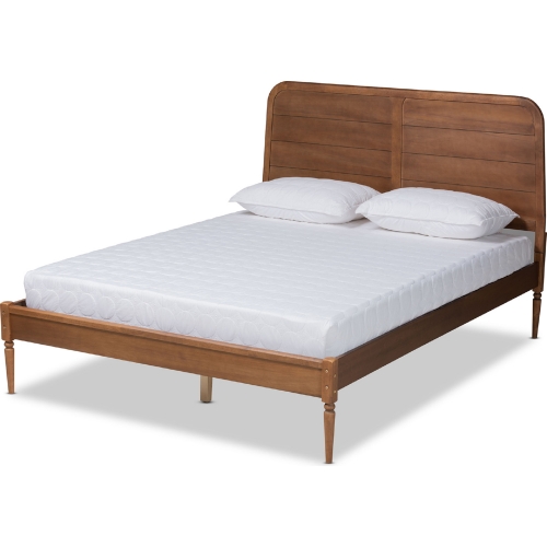 Kassidy King Platform Bed in Walnut Brown Wood