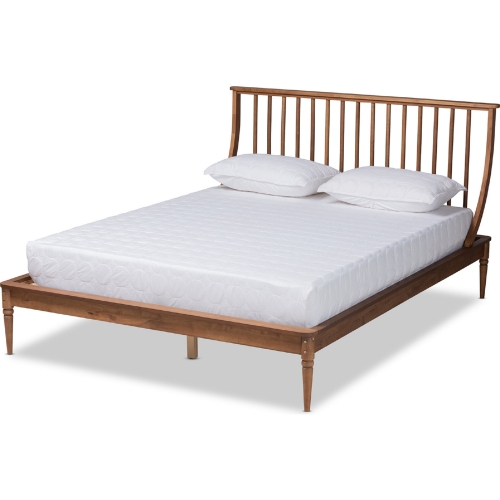 Abel Full Platform Bed in Walnut Brown Wood