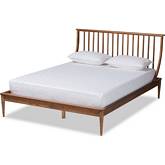 Abel King Platform Bed in Walnut Brown Wood