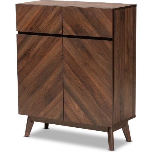 Hartman Shoe Cabinet in Walnut Finish Wood