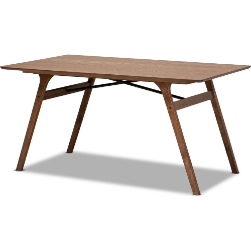 Saxton 59" Dining Table in Walnut Brown Finish Wood