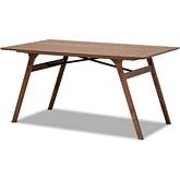 Saxton 59" Dining Table in Walnut Brown Finish Wood