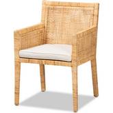 Karis Dining Chair in Natural Finish Wood & Rattan