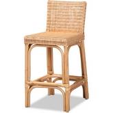 Athena Counter Stool in Natural Finish Rattan