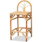 Seville Counter Stool in Natural Finish Rattan